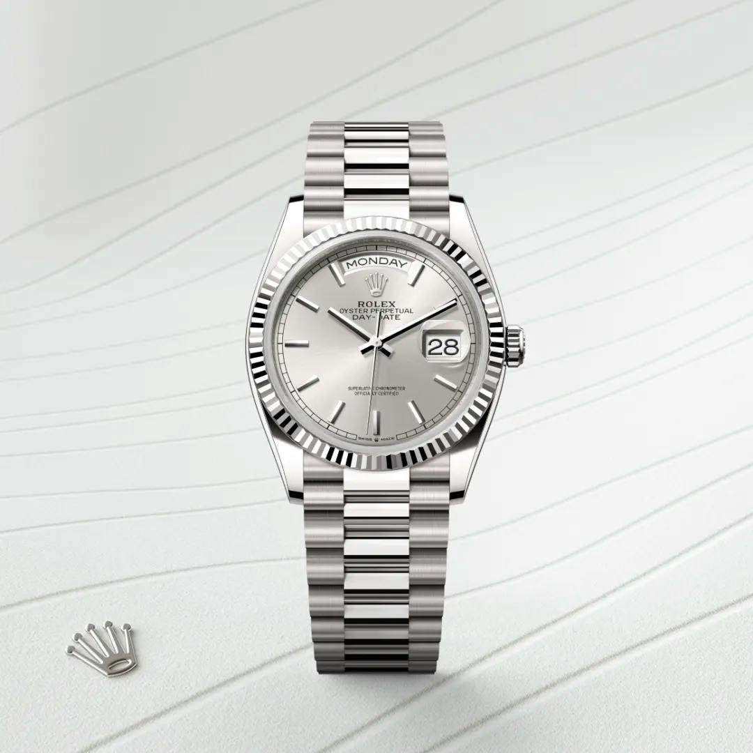 Rolex Day-Date 36 18 ct white gold, M128239-0005