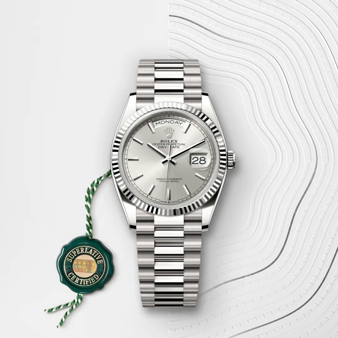 Rolex Day-Date 36 18 ct white gold, M128239-0005