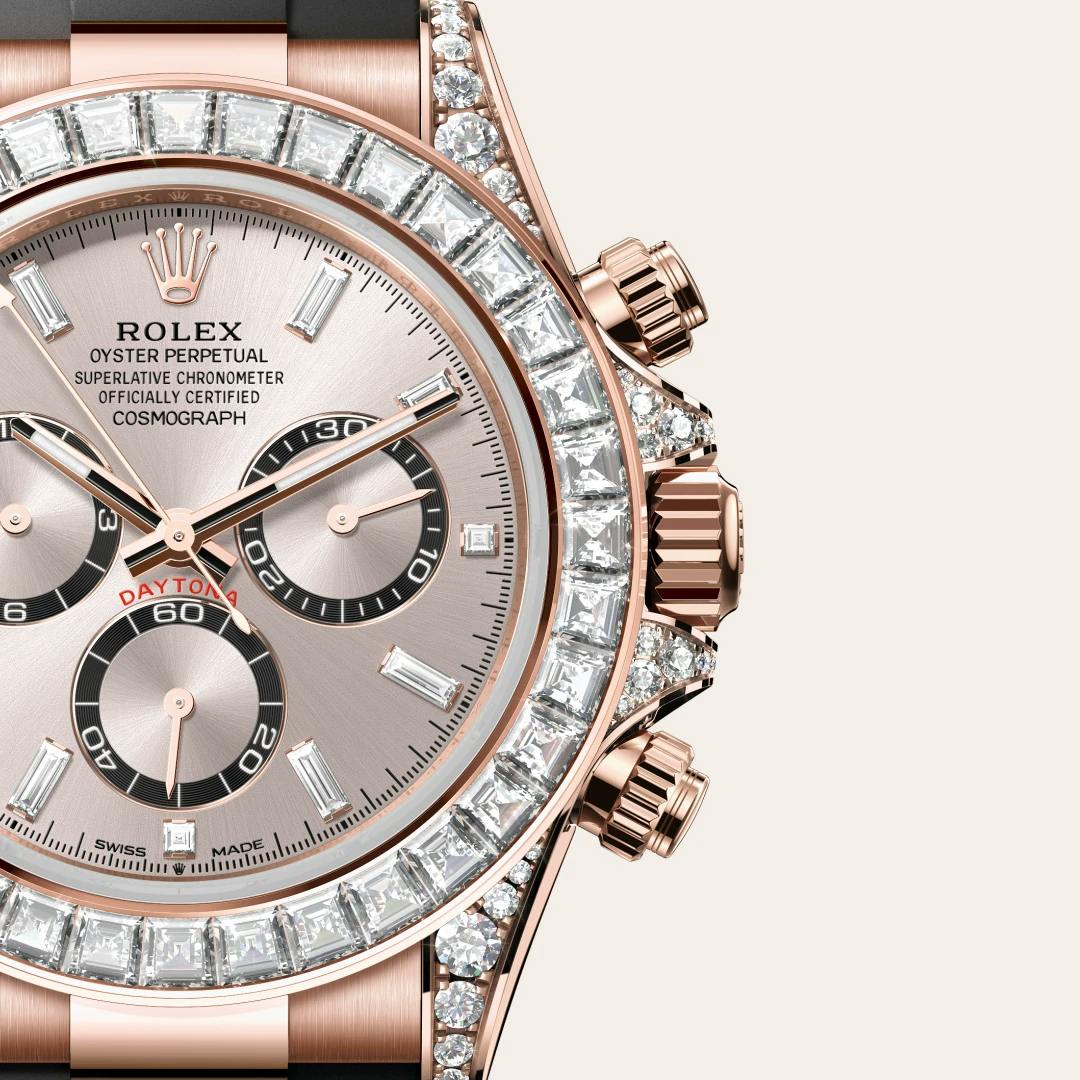 Rolex Cosmograph Daytona 18 ct Everose gold with lugs set with diamonds, M126535TBR-0002