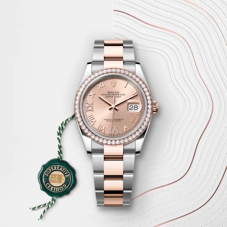 Rolex Datejust 36 Rolesor Everose (Kombination aus Edelstahl Oystersteel und Everose-Gold), M126281RBR-0016