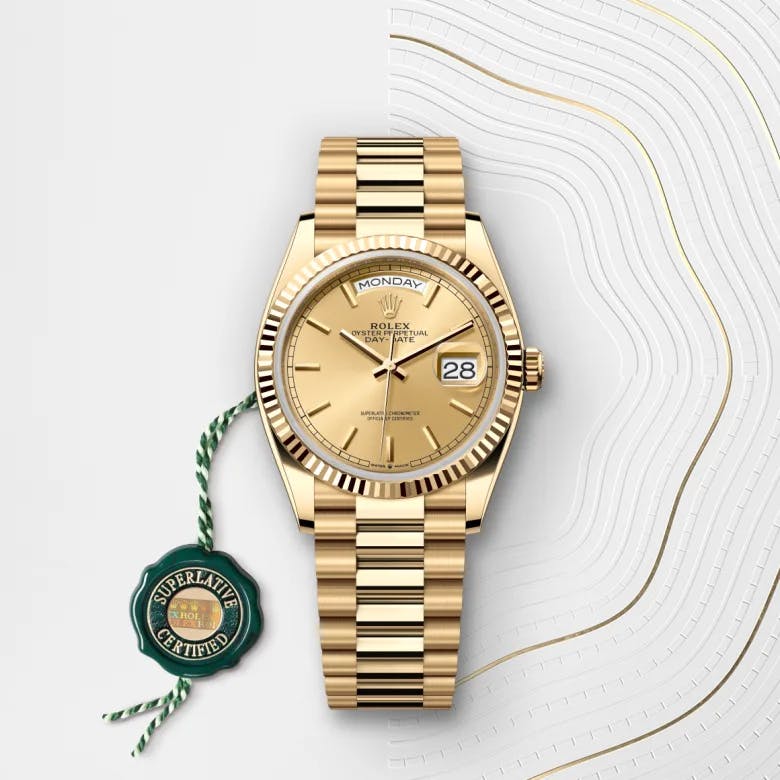 Rolex Day-Date 36 18 Karat Gelbgold, M128238-0045