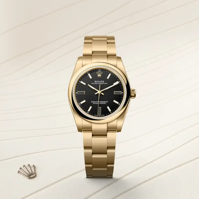 Rolex Oyster Perpetual 34 18 Karat Gelbgold, M124208-0001