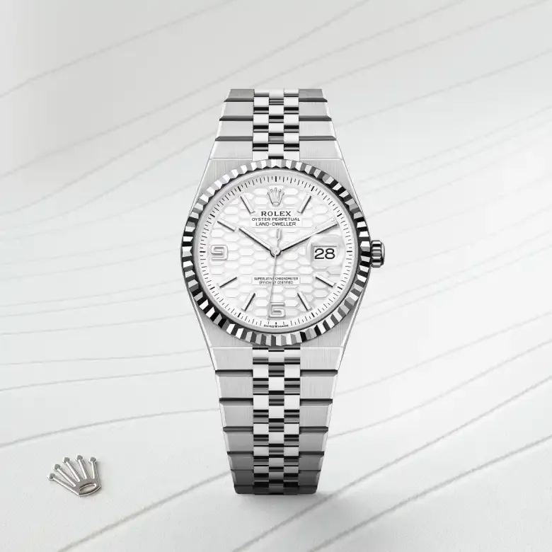 Rolex Land-Dweller 36 Rolesor weiß (Kombination aus Edelstahl Oystersteel und Weißgold), M127234-0001