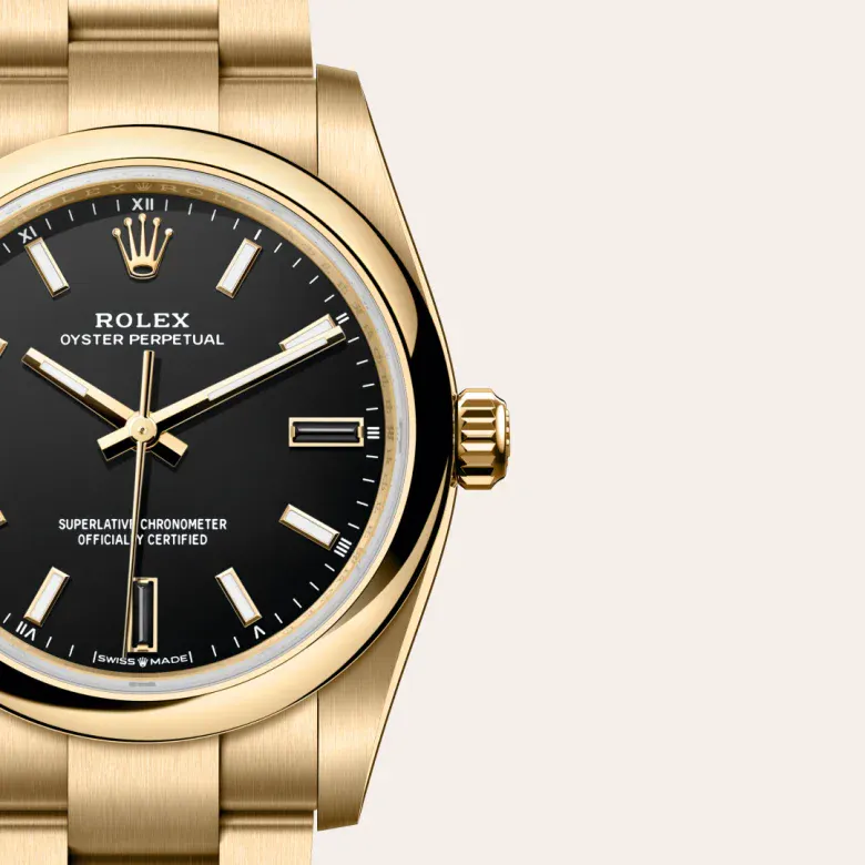 Rolex Oyster Perpetual 34 18 Karat Gelbgold, M124208-0001