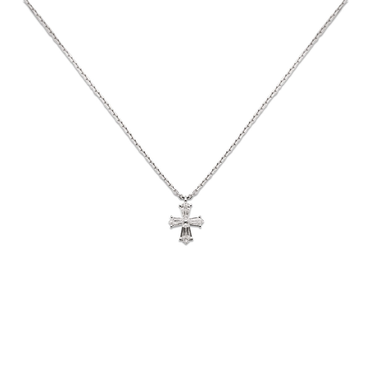 18k White Gold Necklaces &amp; Pendants Diamond - La Croix