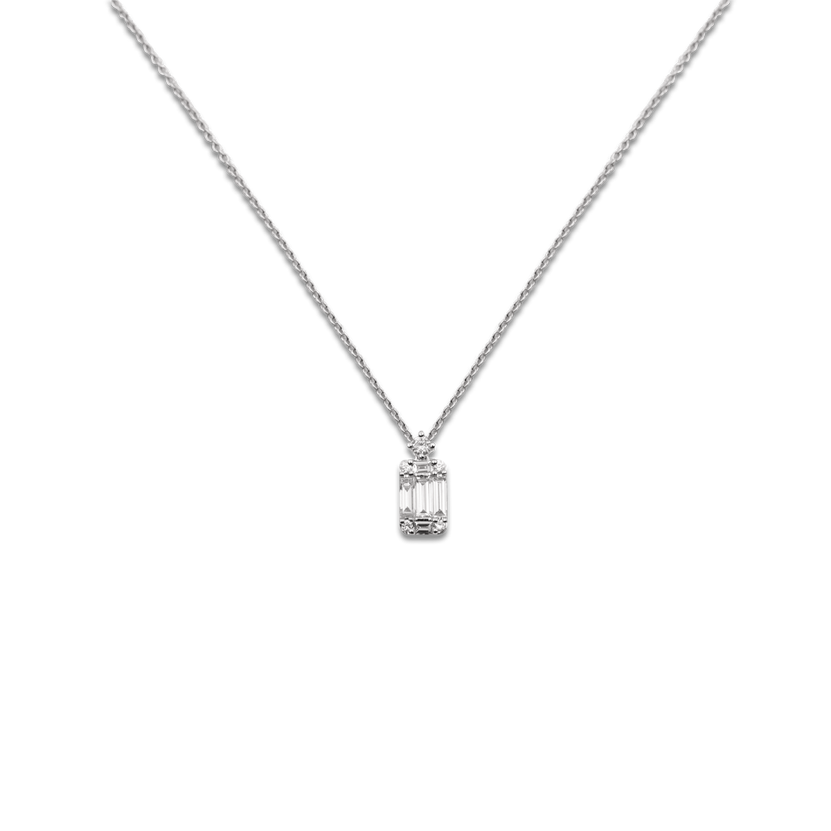 18k White Gold Necklaces &amp; Pendants Diamond - Luce