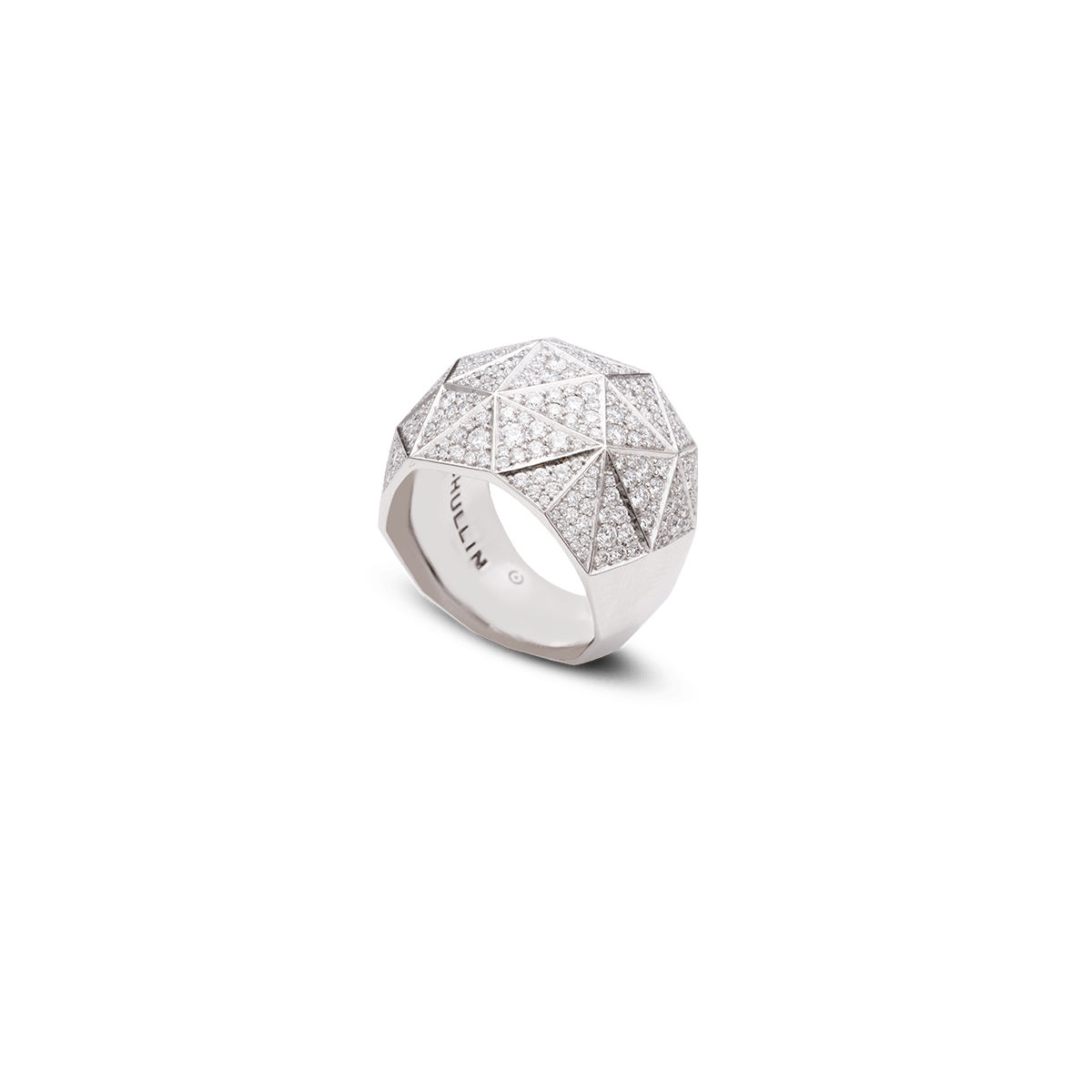 18K Weißgold Ringe Diamant - Polygon full pavé blanc