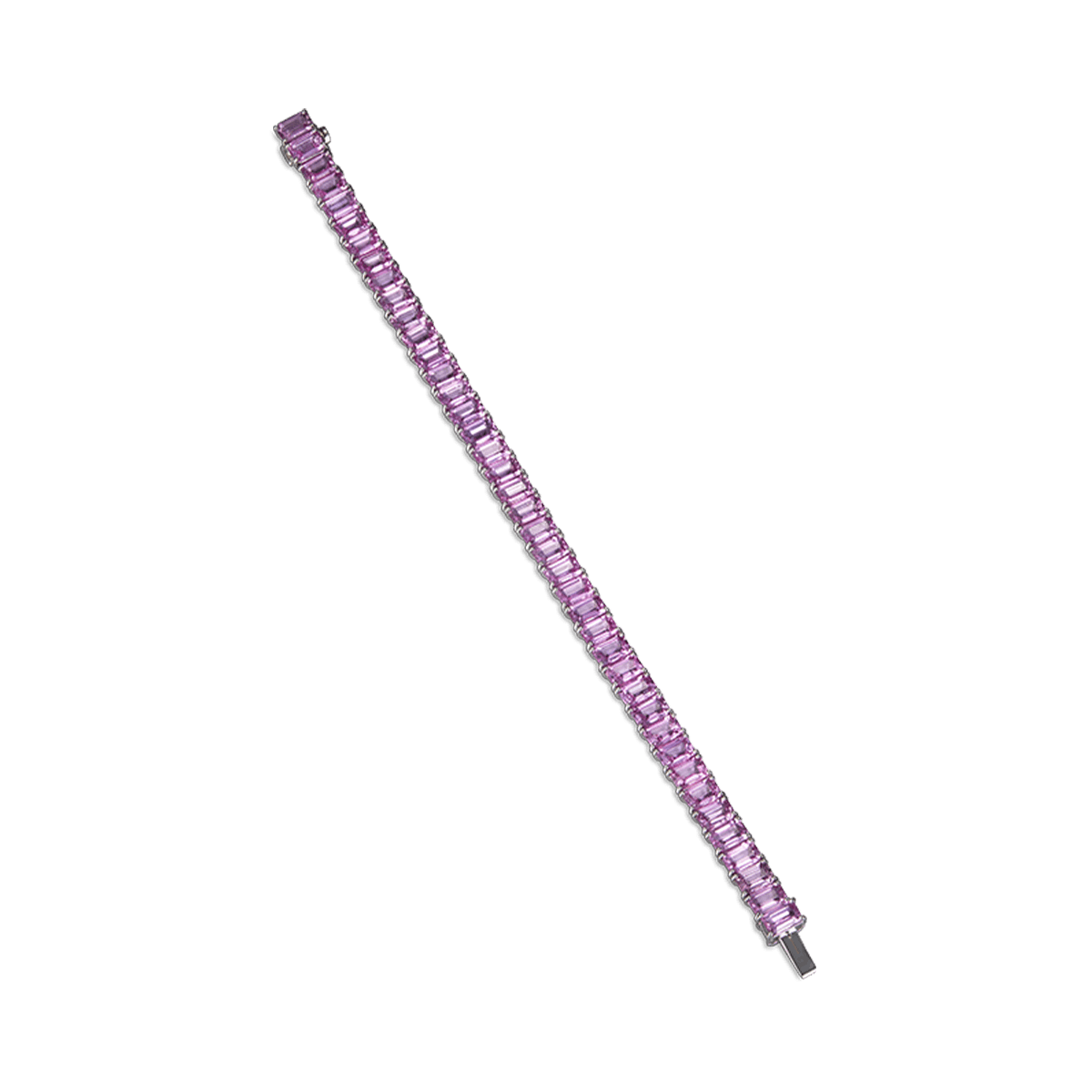 18K Weißgold Armbänder Saphir - Tennis rosa