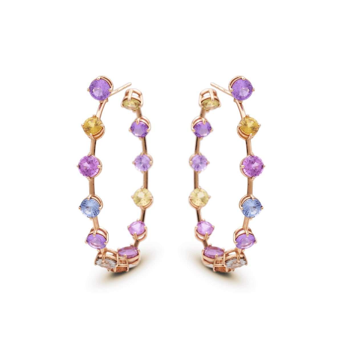 18k Rose Gold Earrings Sapphire - Farbtanz