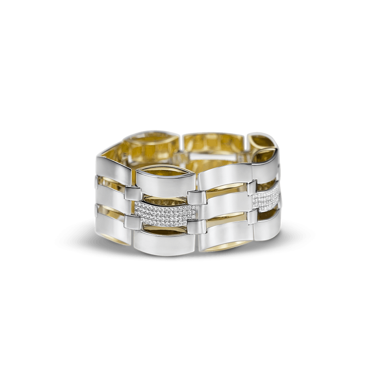 18K Weißgold und 18K Gelbgold Armbänder Diamant - Linsen II