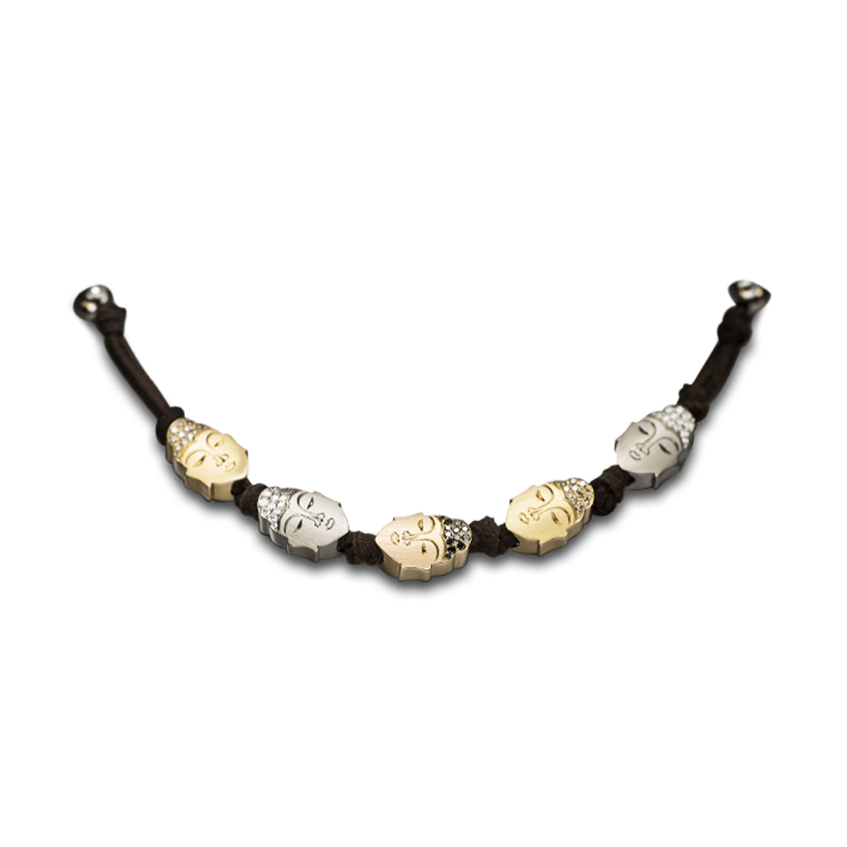 18k White Gold, 18k Rose Gold and 18k Yellow Gold Bracelets Diamond and Sapphire - Buddha n°5
