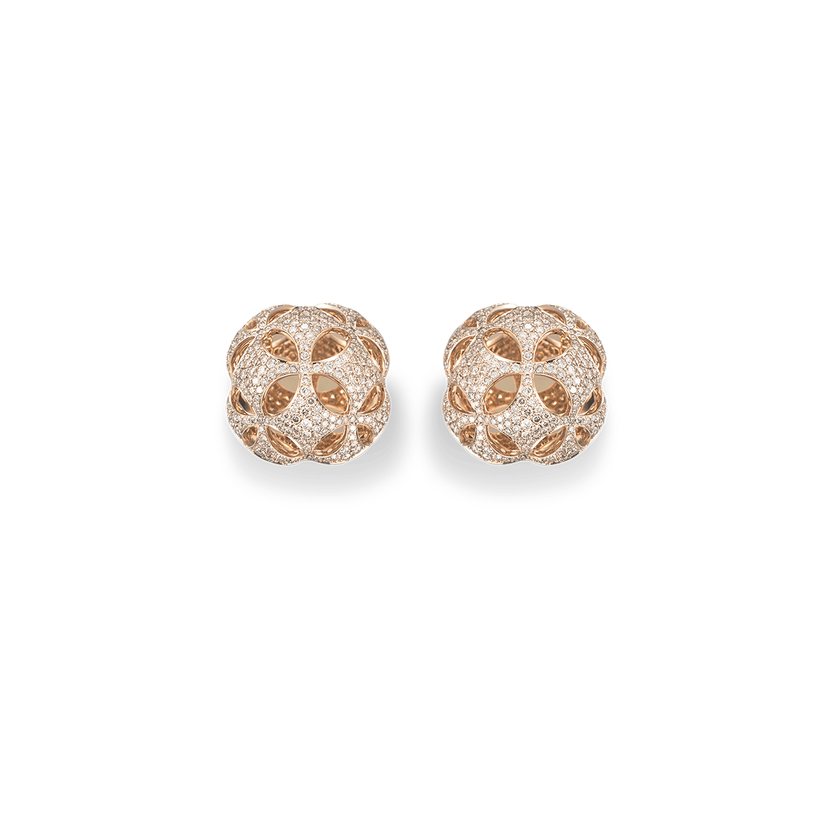 18k Rose Gold Earrings Diamond - Tingel IV petite pavé rose