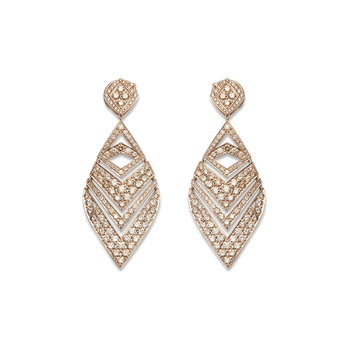 18k Rose Gold Earrings Diamond - Rhonda Champagne