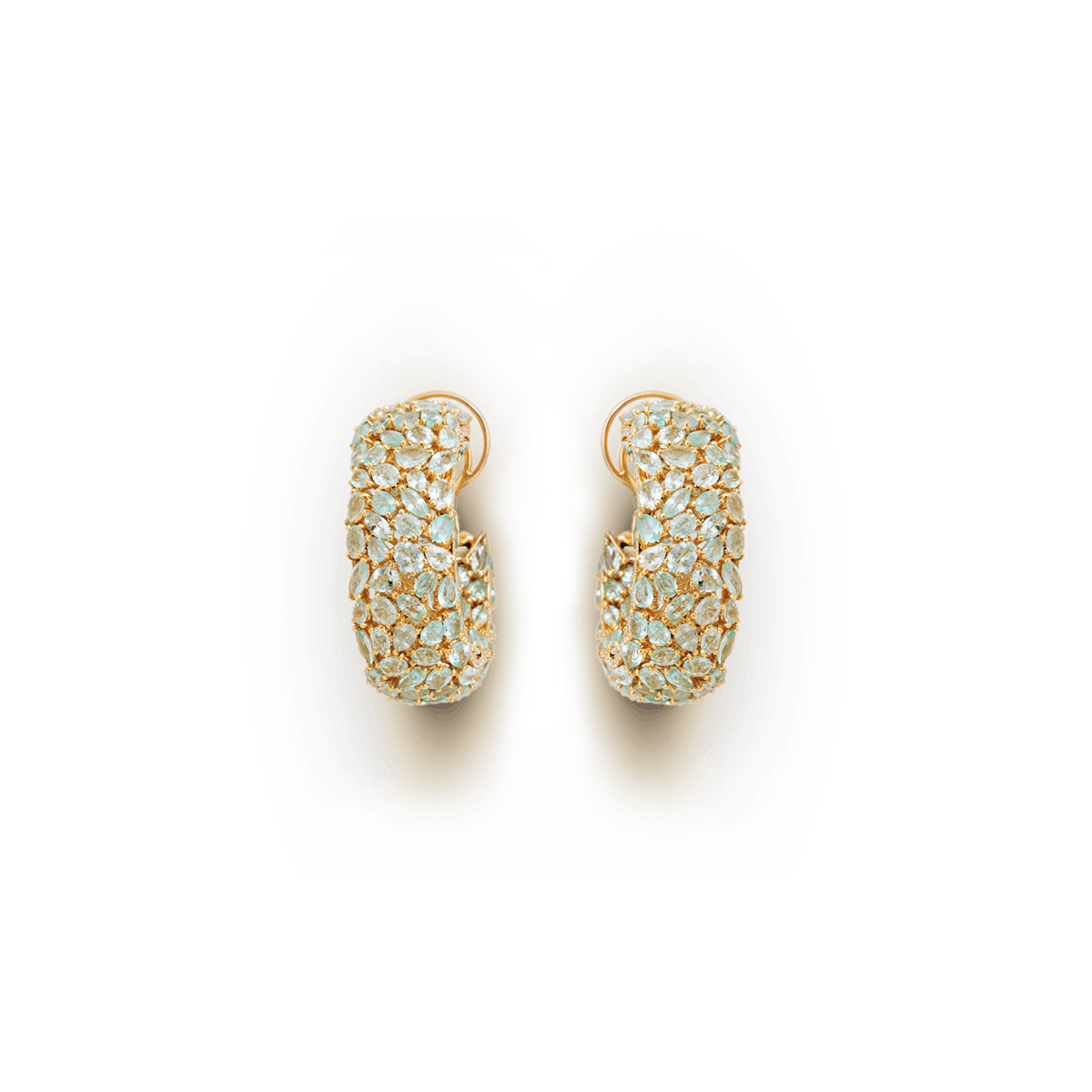 18K Roségold Ohrringe Diamant und Paraíba-Turmalin - Parass