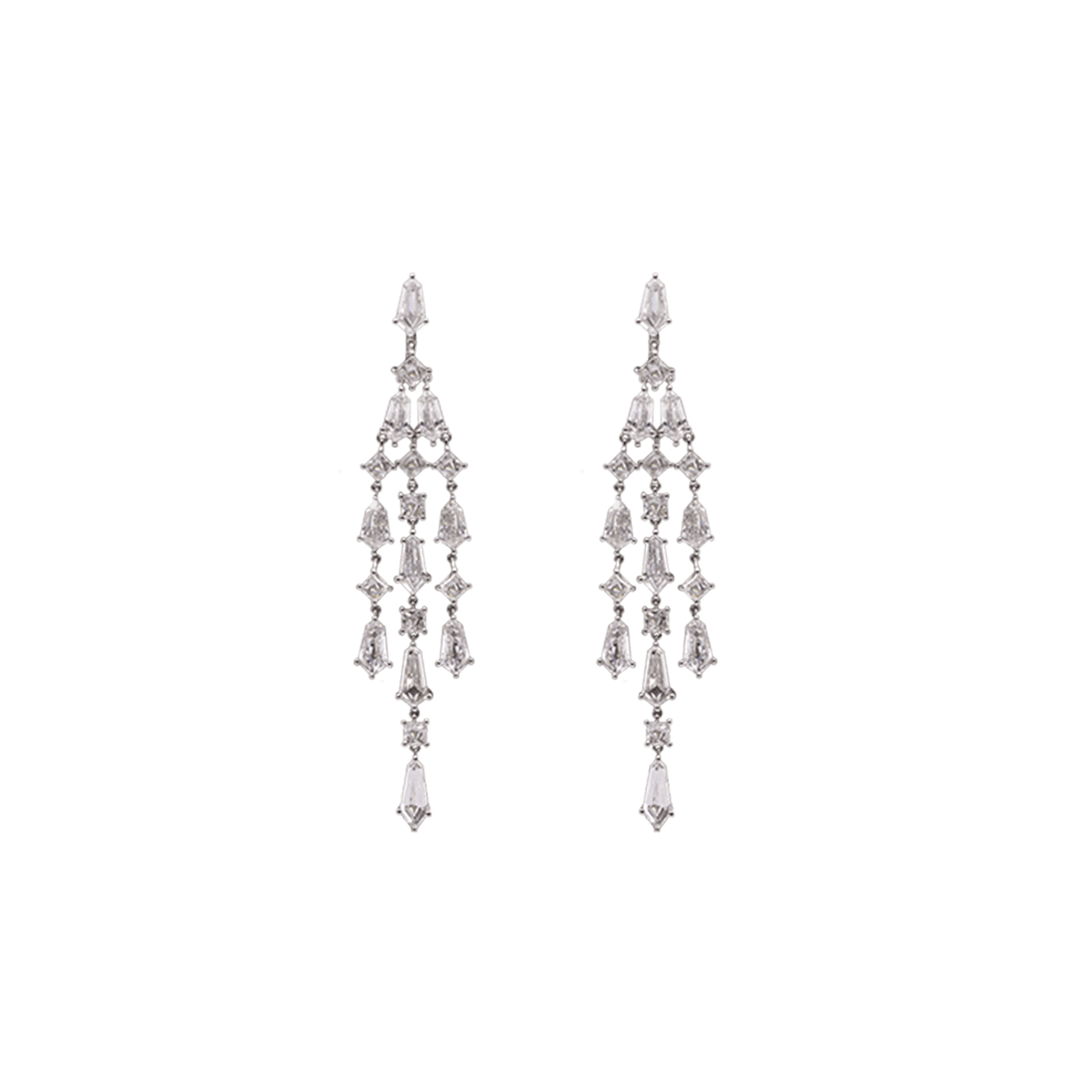 18k White Gold Earrings Diamond - Chandelier