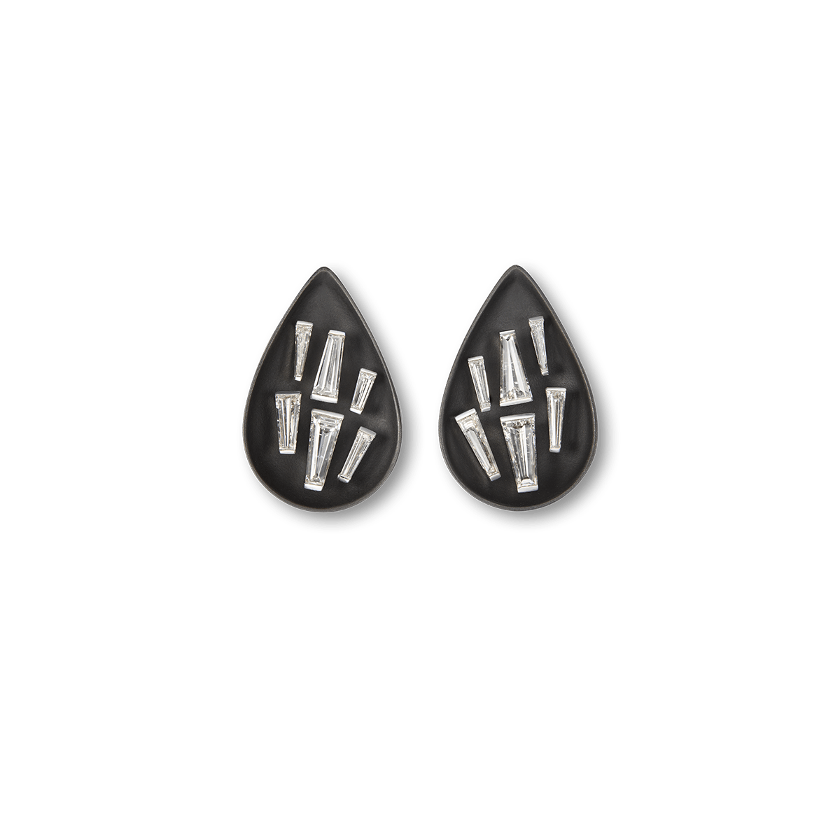 18k White Gold Earrings Diamond - Iron Drop