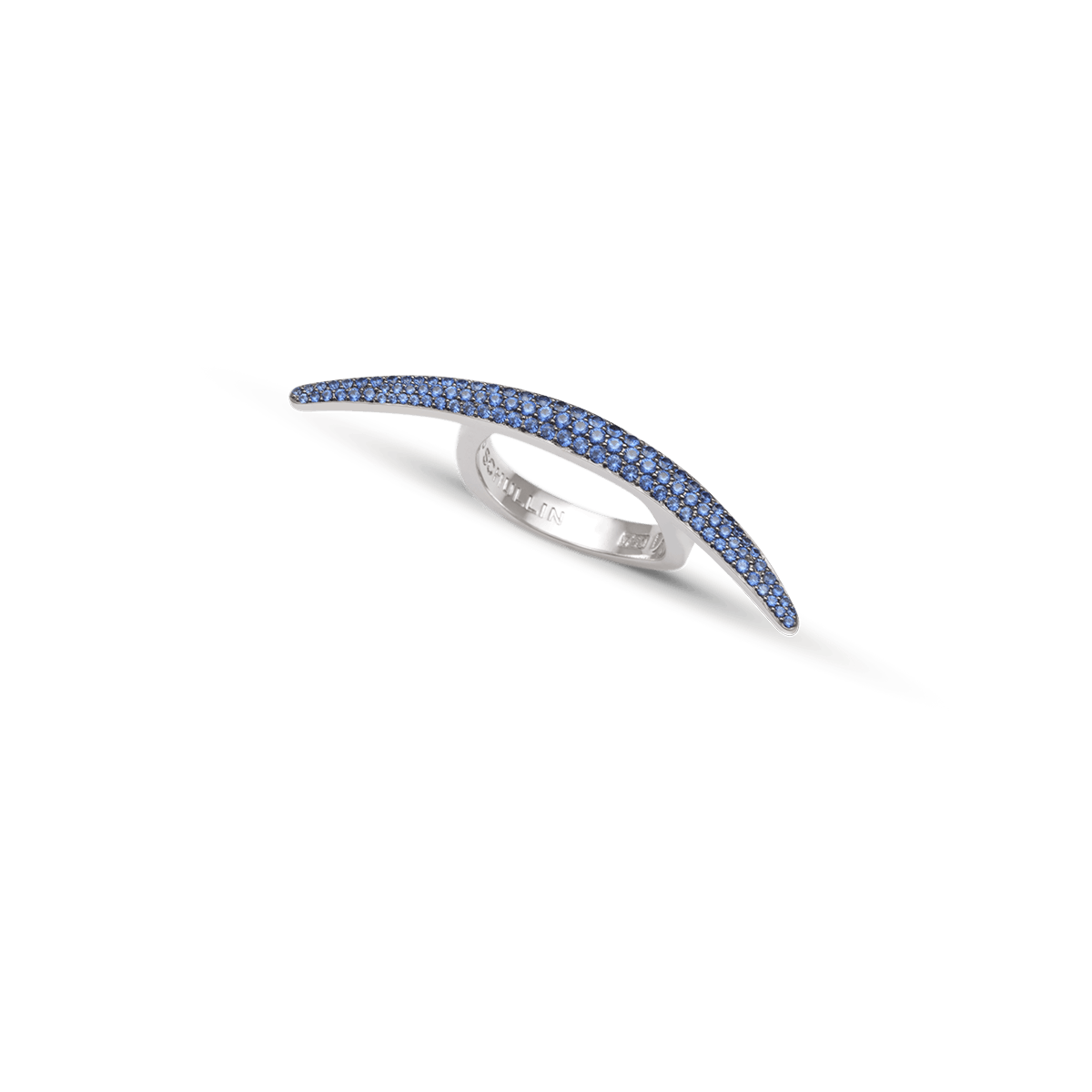 18K Weißgold Ringe Saphir - Sichel Blu