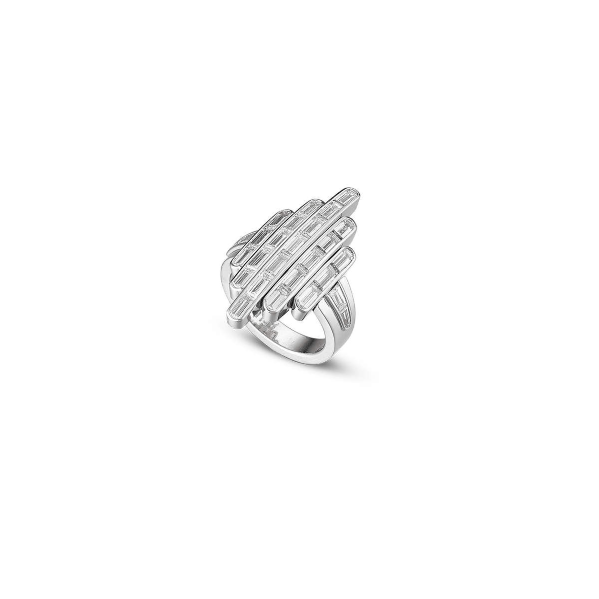 18K Weißgold Ringe Diamant - Art Deco