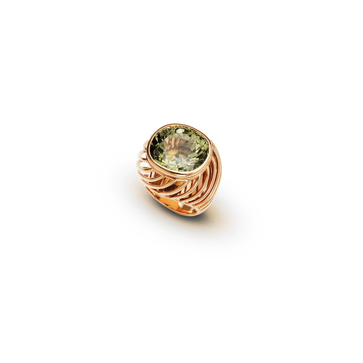 18K Roségold Ringe Turmalin - Spiral Verde