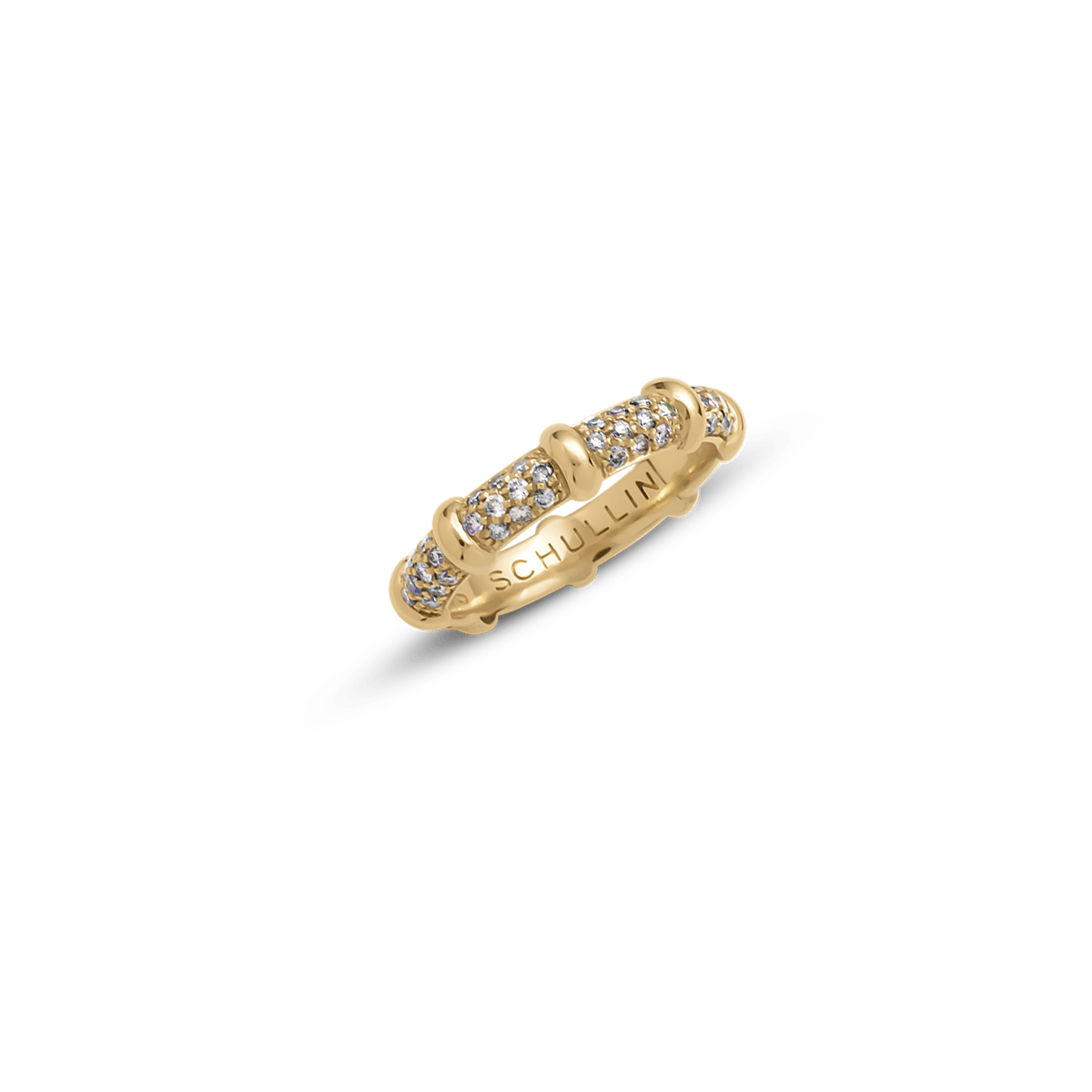 18K Roségold Ringe Diamant - Bamboo pavé Rose