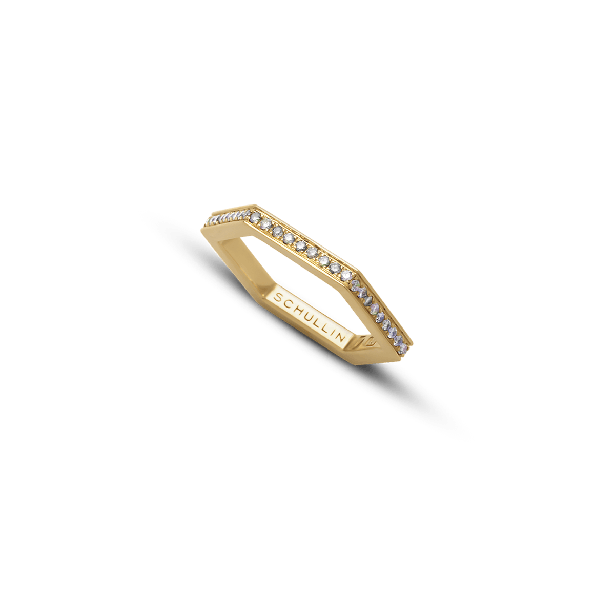 18k Rose Gold Rings Diamond - Hexa pavé rose