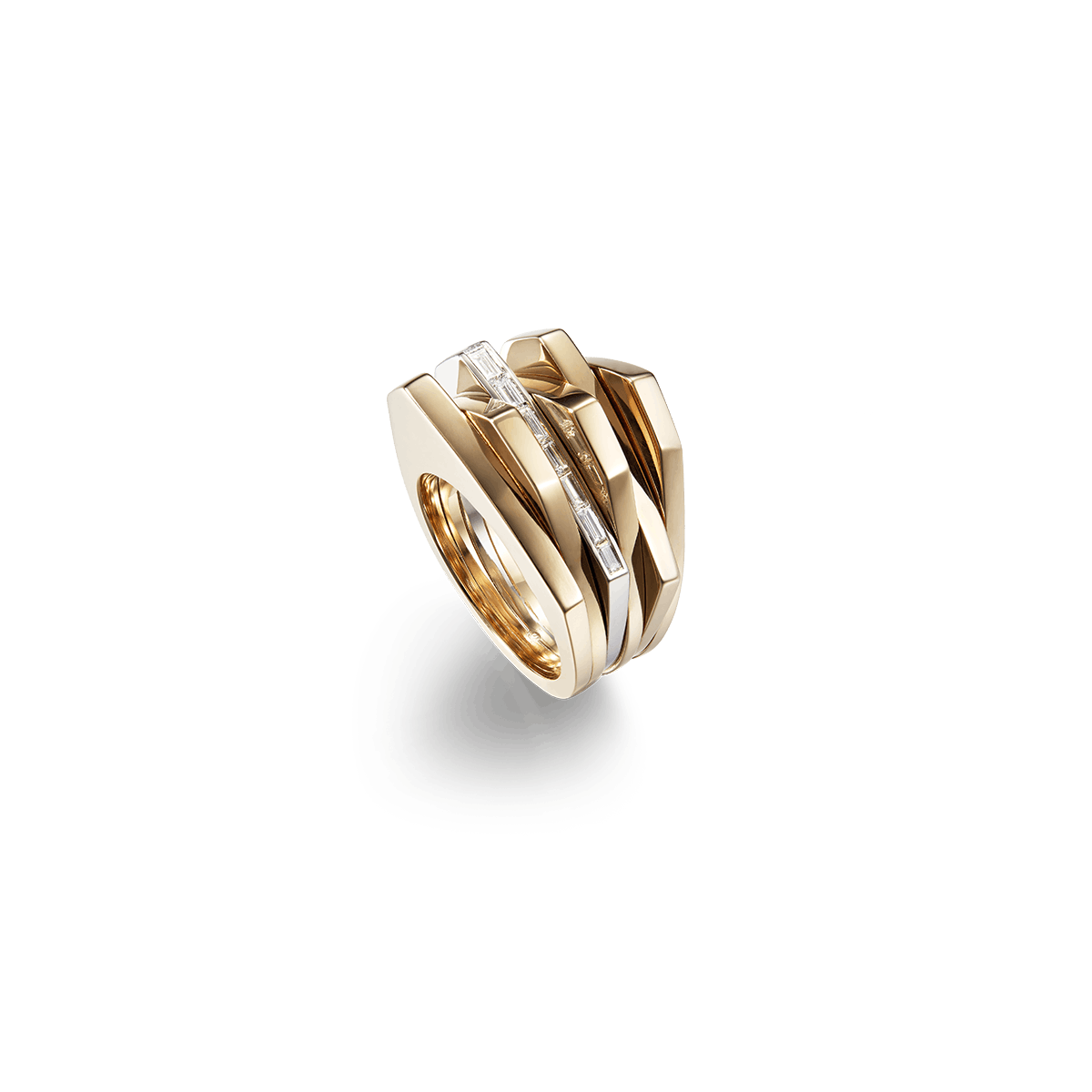 18k White Gold and 18k Rose Gold Rings Diamond - Stromata