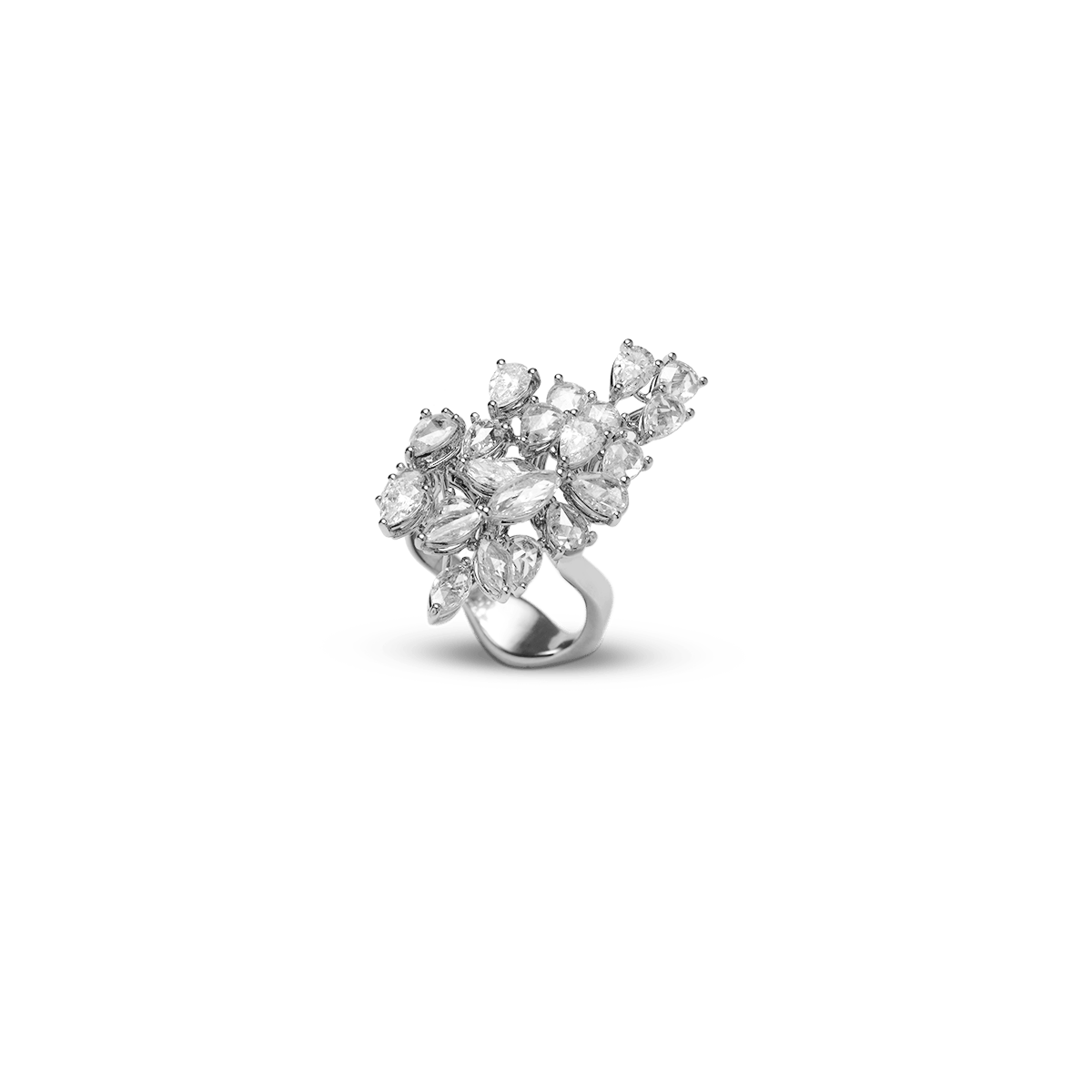 18k White Gold Rings Diamond - Crystals