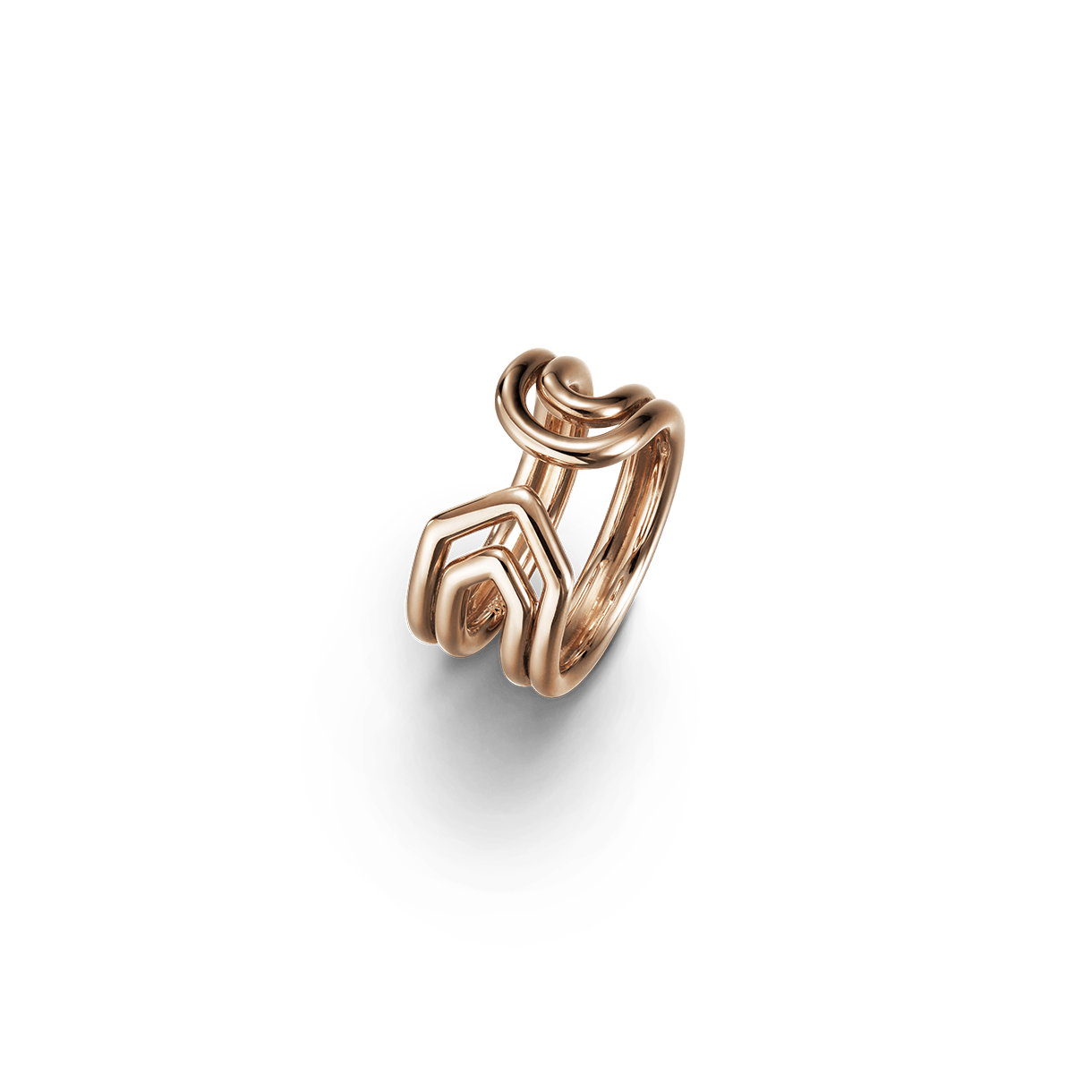 18k Rose Gold Rings None - Paperclip I rose