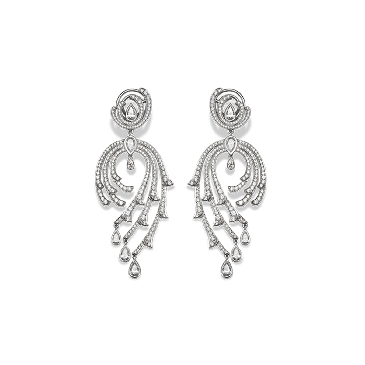 18k White Gold Earrings Diamond - Chandelier II