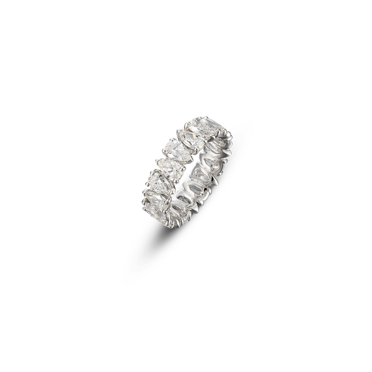 18k White Gold Rings Diamond - Memory Pear