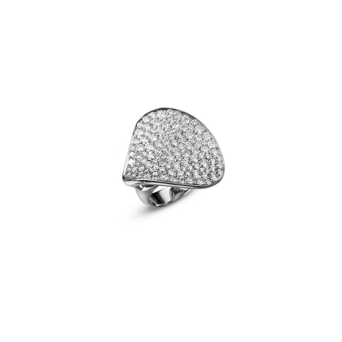 18k White Gold Rings Diamond - Harfe pavé