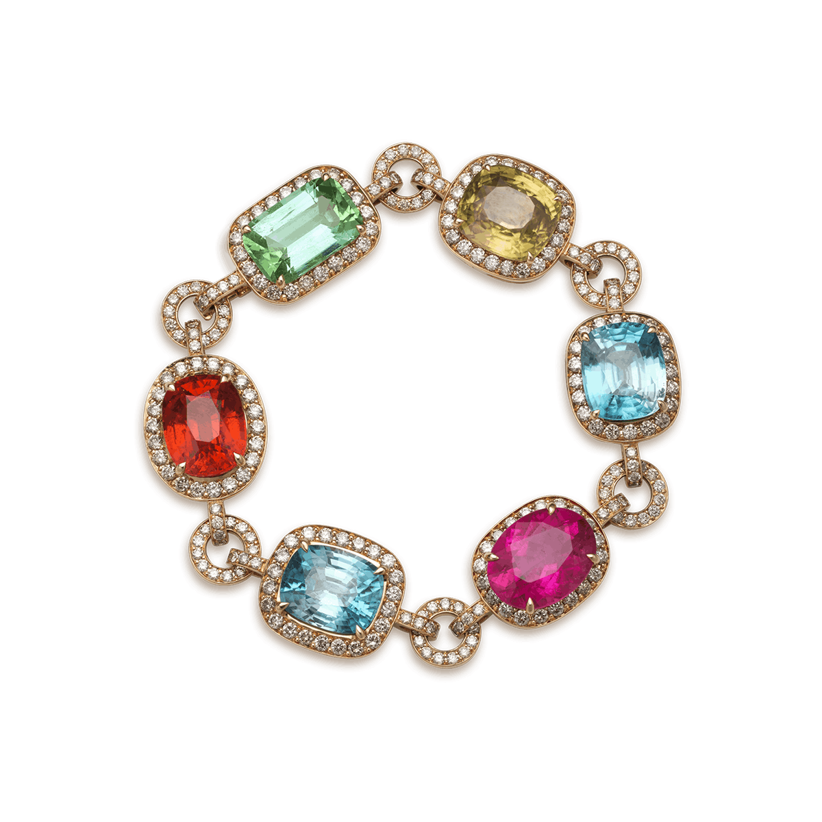 18k Rose Gold Bracelets Other, Diamond and Tourmaline - Iris