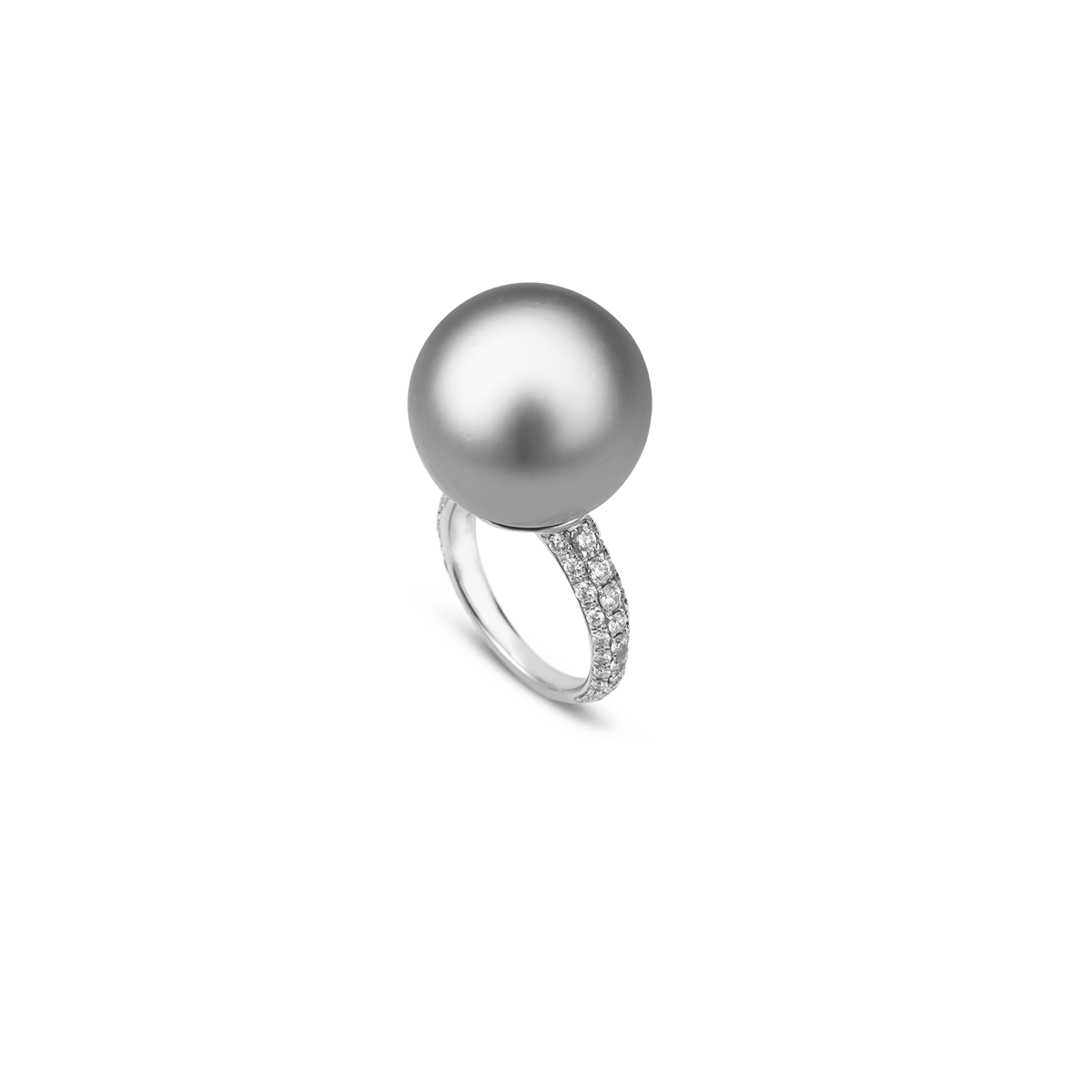 18K Weißgold Ringe Andere - Perla Grigia