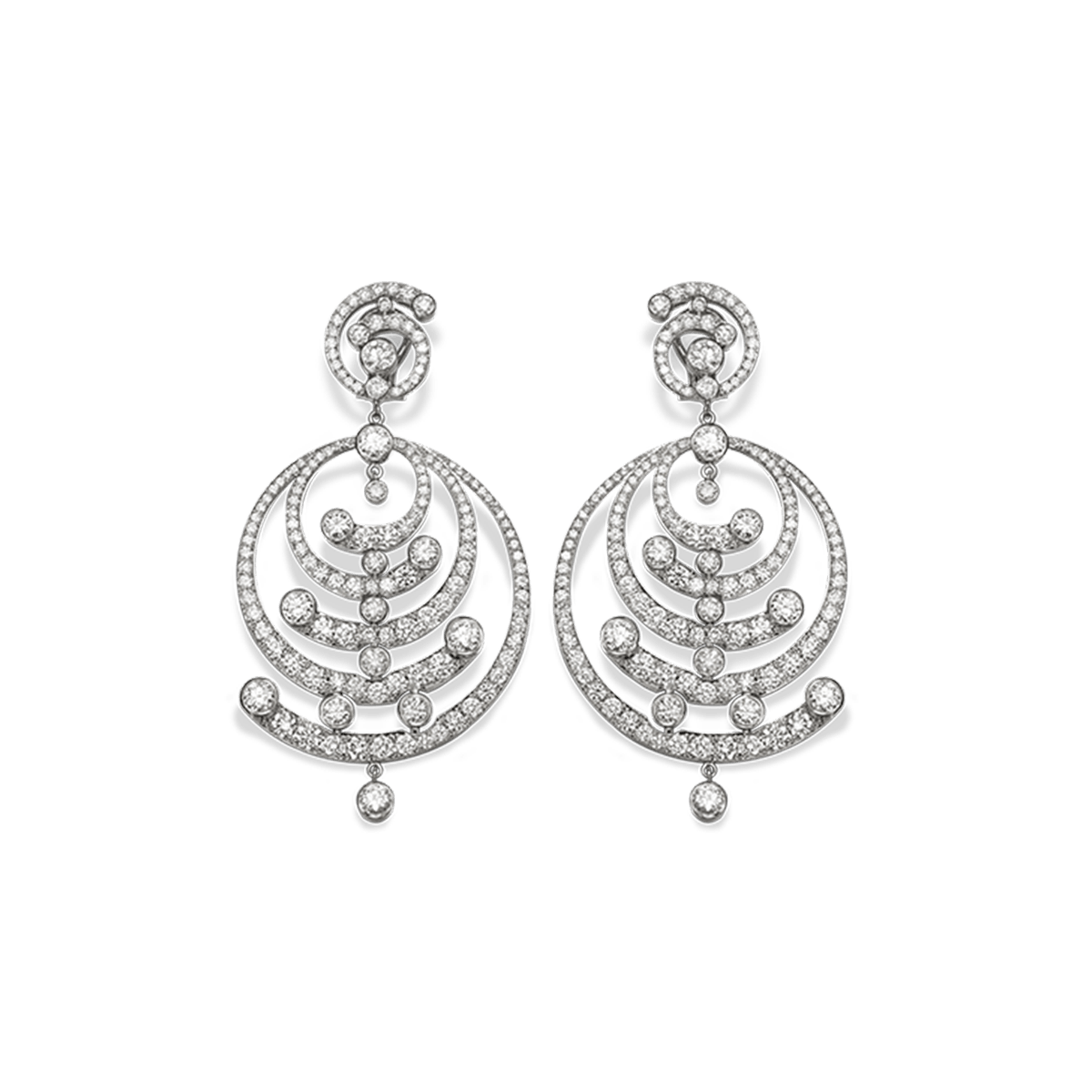 18k White Gold Earrings Diamond - Chandelier III