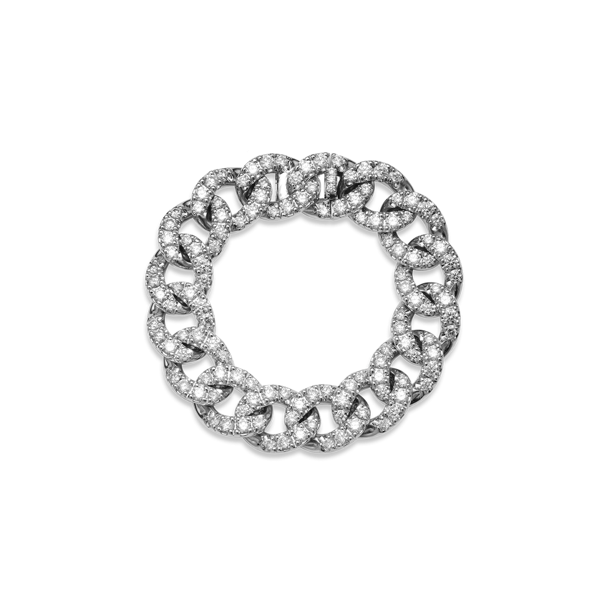 18k White Gold Bracelets Diamond - Tennis Curb
