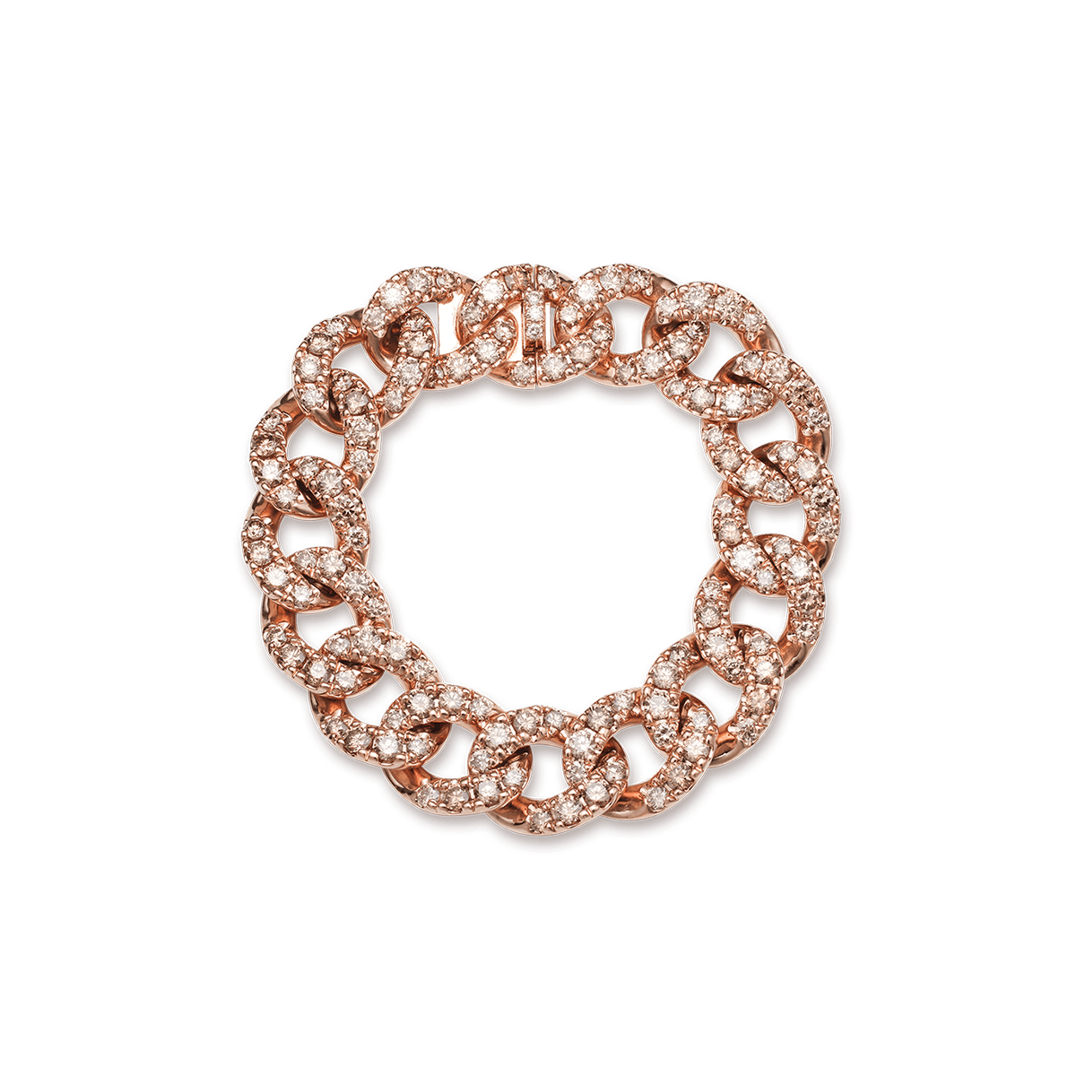 18k Rose Gold Bracelets Diamond - Tennis Curb Champagne