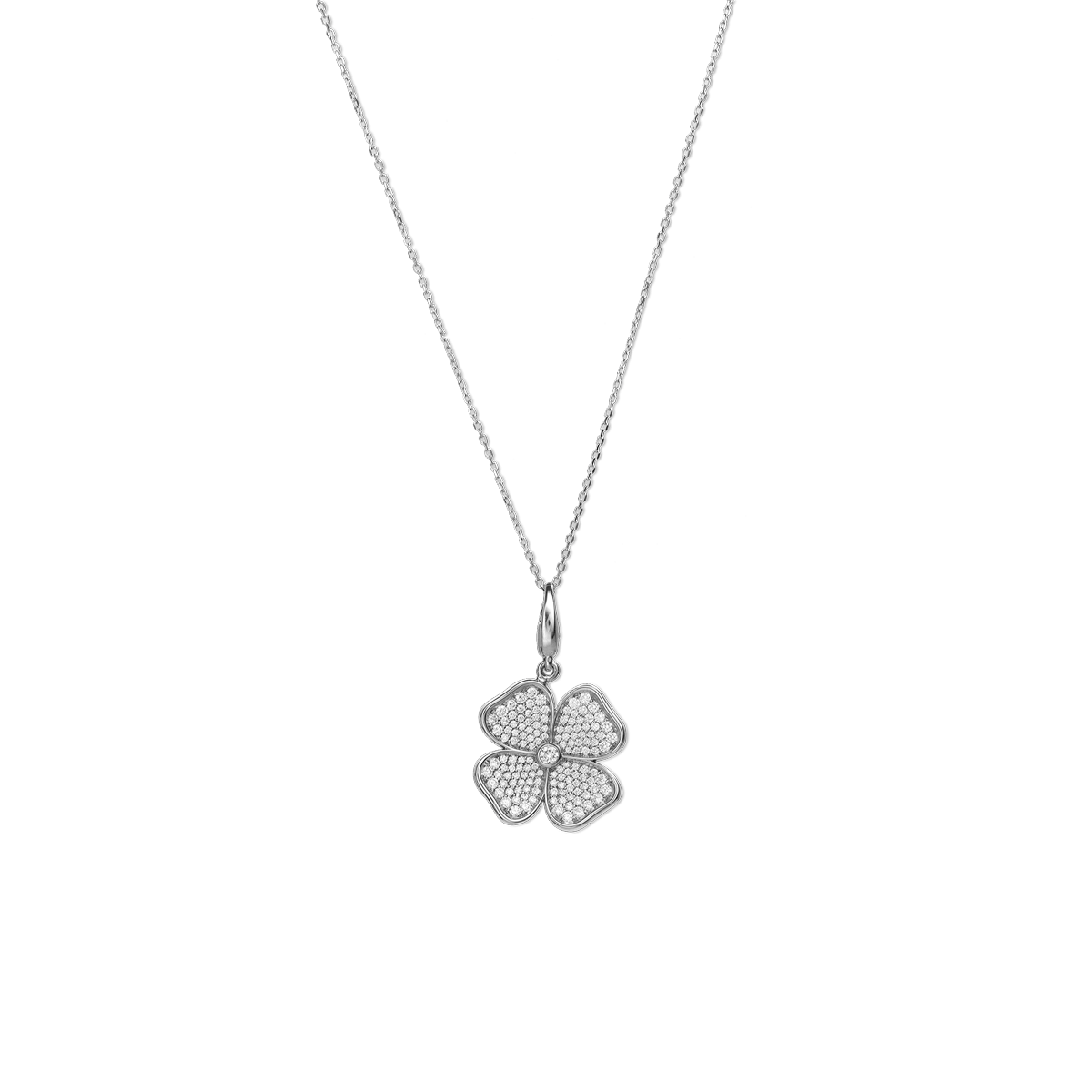 18k White Gold Necklaces &amp; Pendants Diamond - Kleeblatt