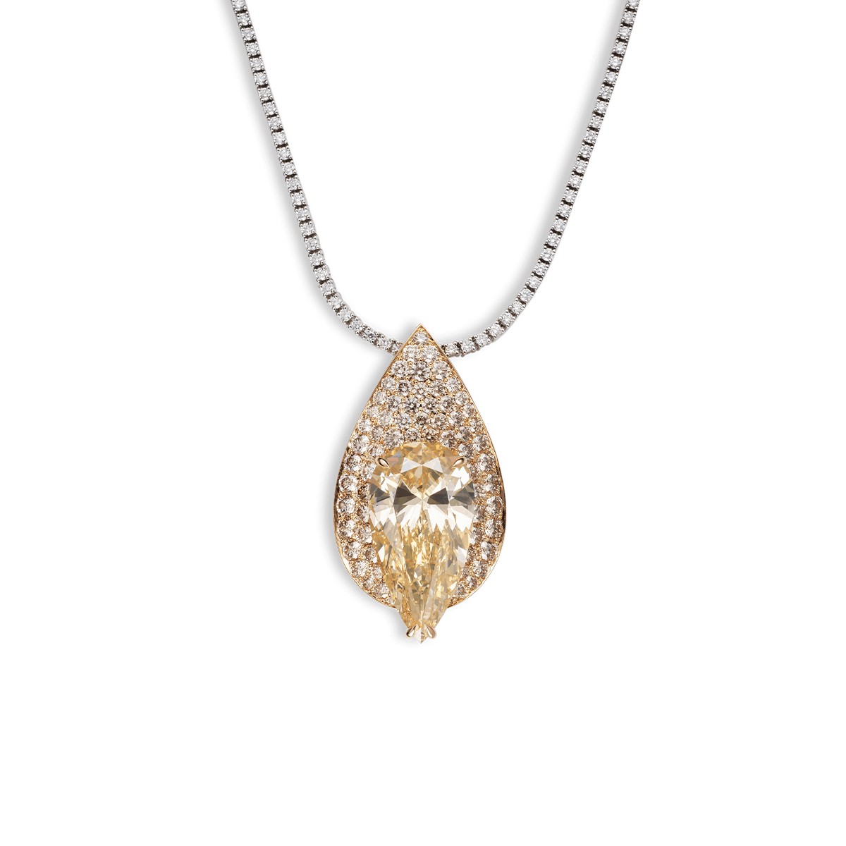 18k Yellow Gold Necklaces &amp; Pendants Diamond - Mermaid Tear