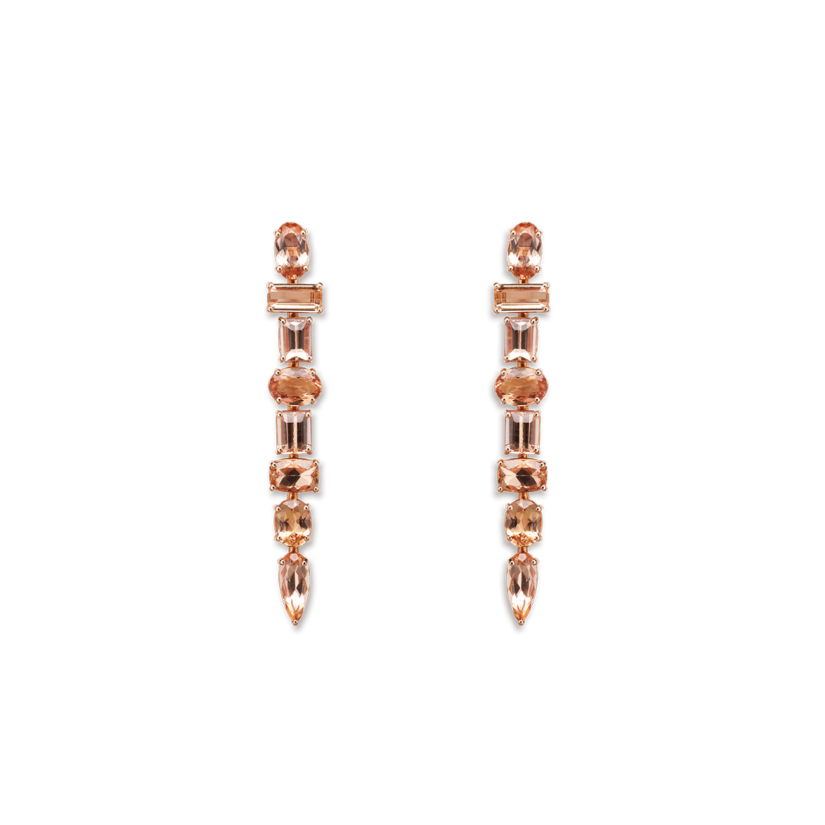 18k Rose Gold Earrings Topaz - Ocre