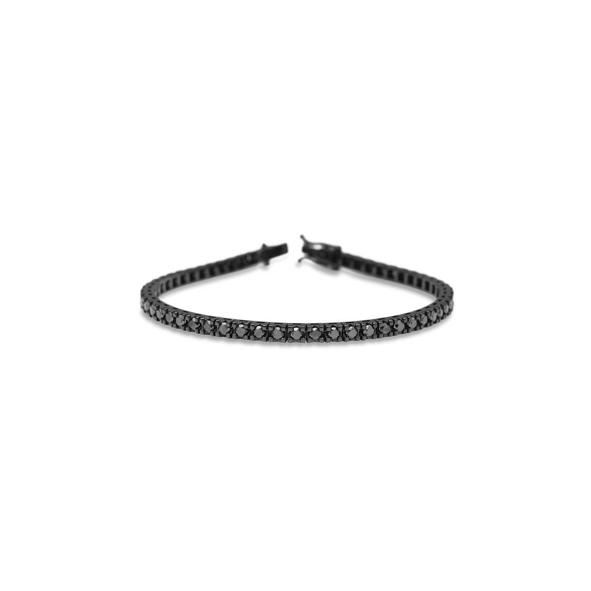 18k White Gold Bracelets Diamond - Tennis Nero 4.5