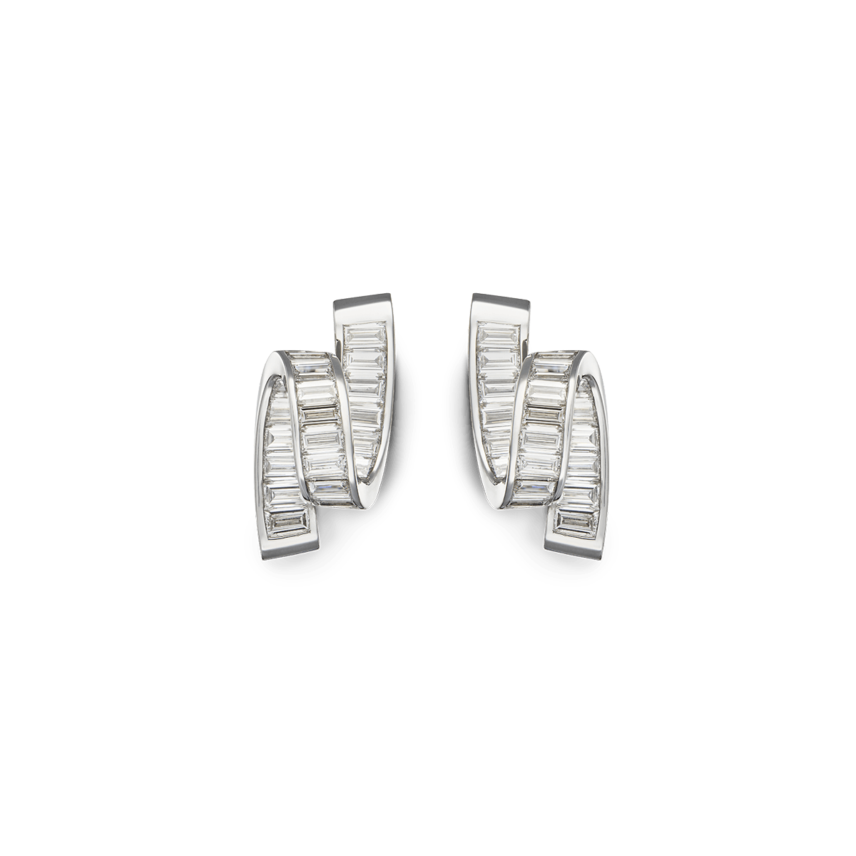 18k White Gold Earrings Diamond - Schleife Petite