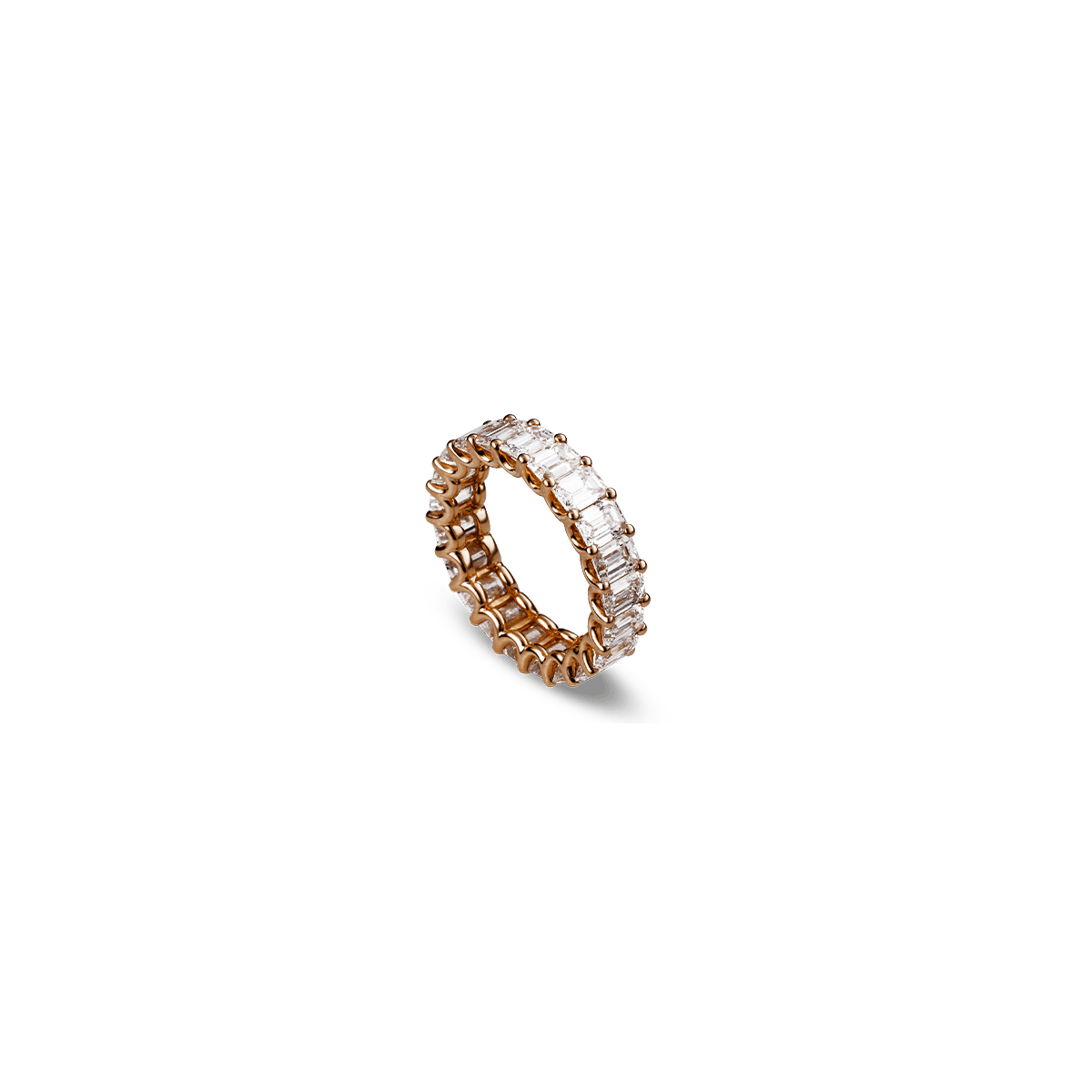 18k Rose Gold Rings Diamond - Memory Emerald 6.45