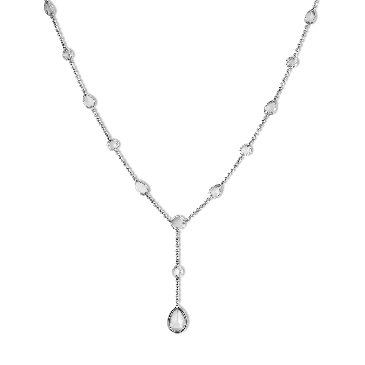 18K Weißgold Colliers & Anhänger Diamant - Fil de rose