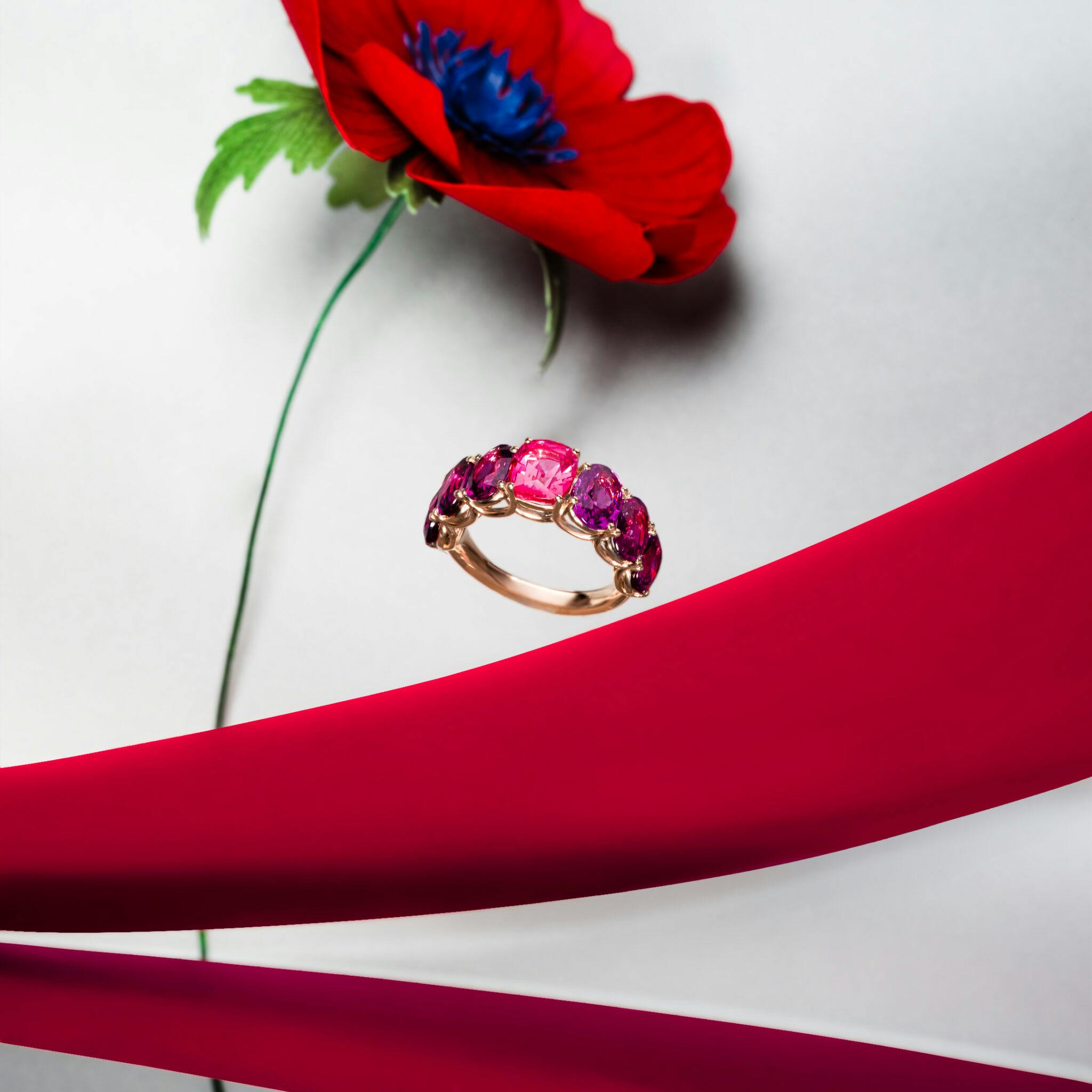 18k Rose Gold Rings Other and Sapphire - Memory Demi rosa