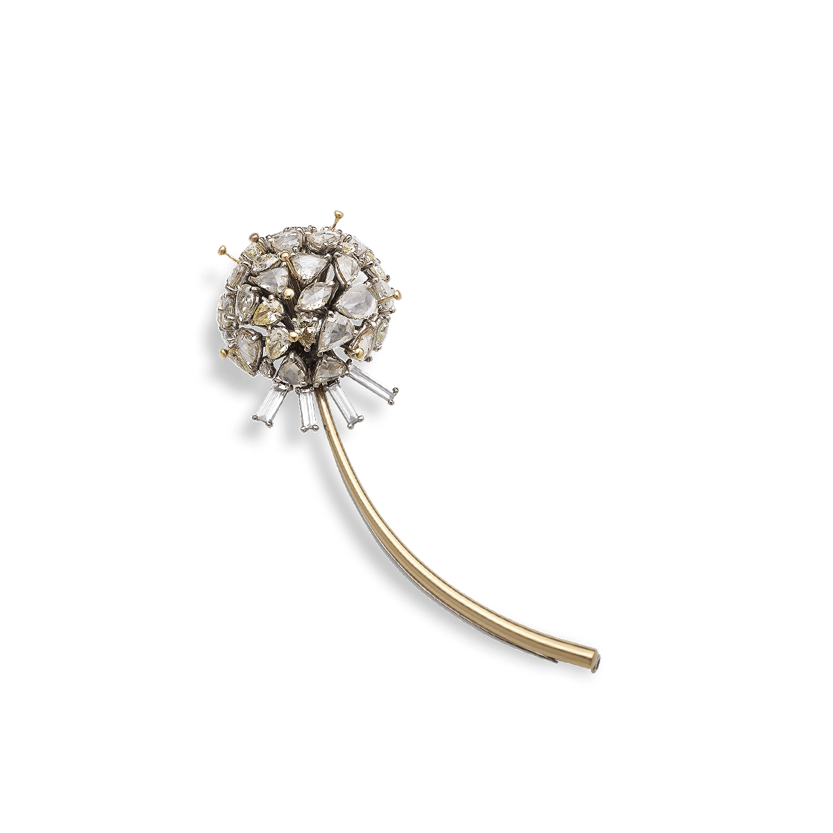 18K Weißgold und 18K Gelbgold Broschen Diamant - Lelion