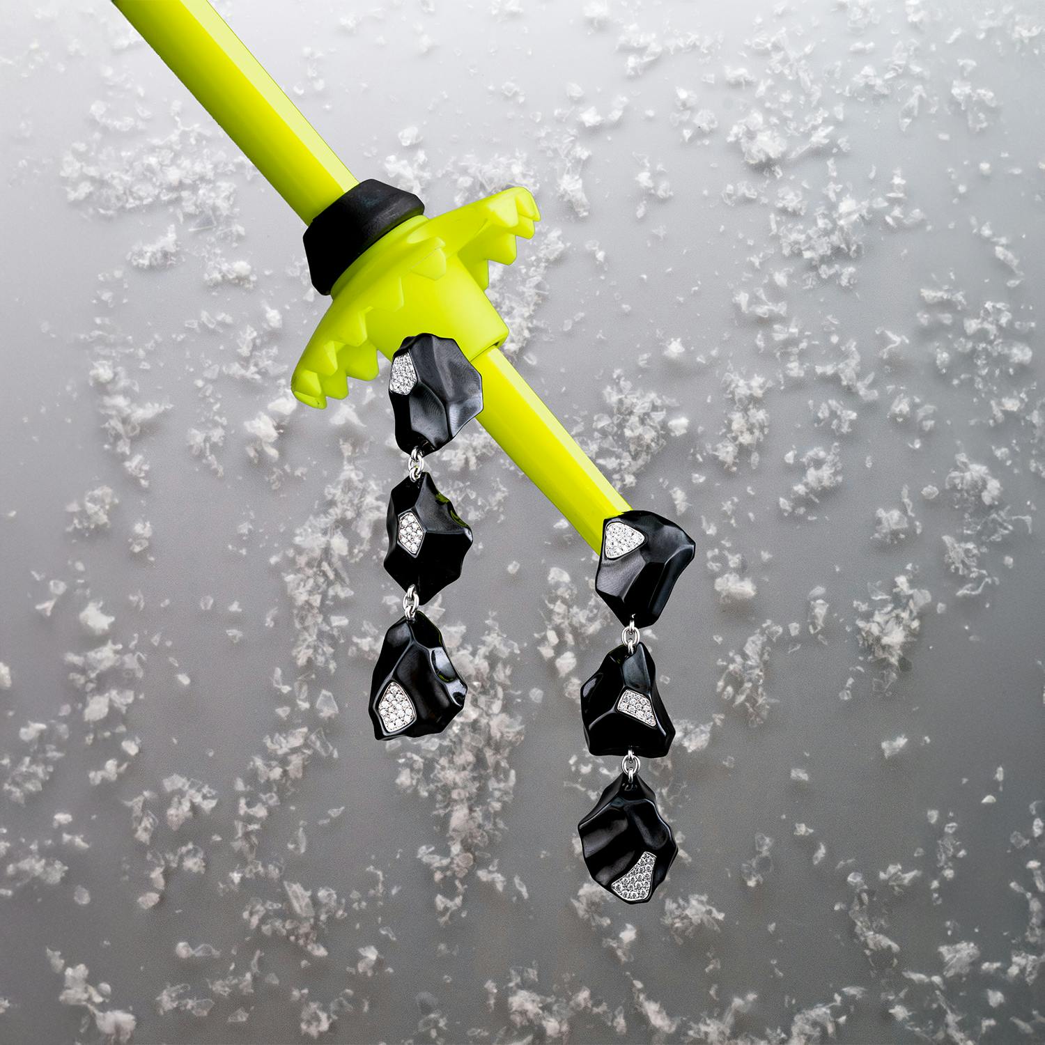 18K Weißgold Ohrringe Spinell und Diamant - Roch